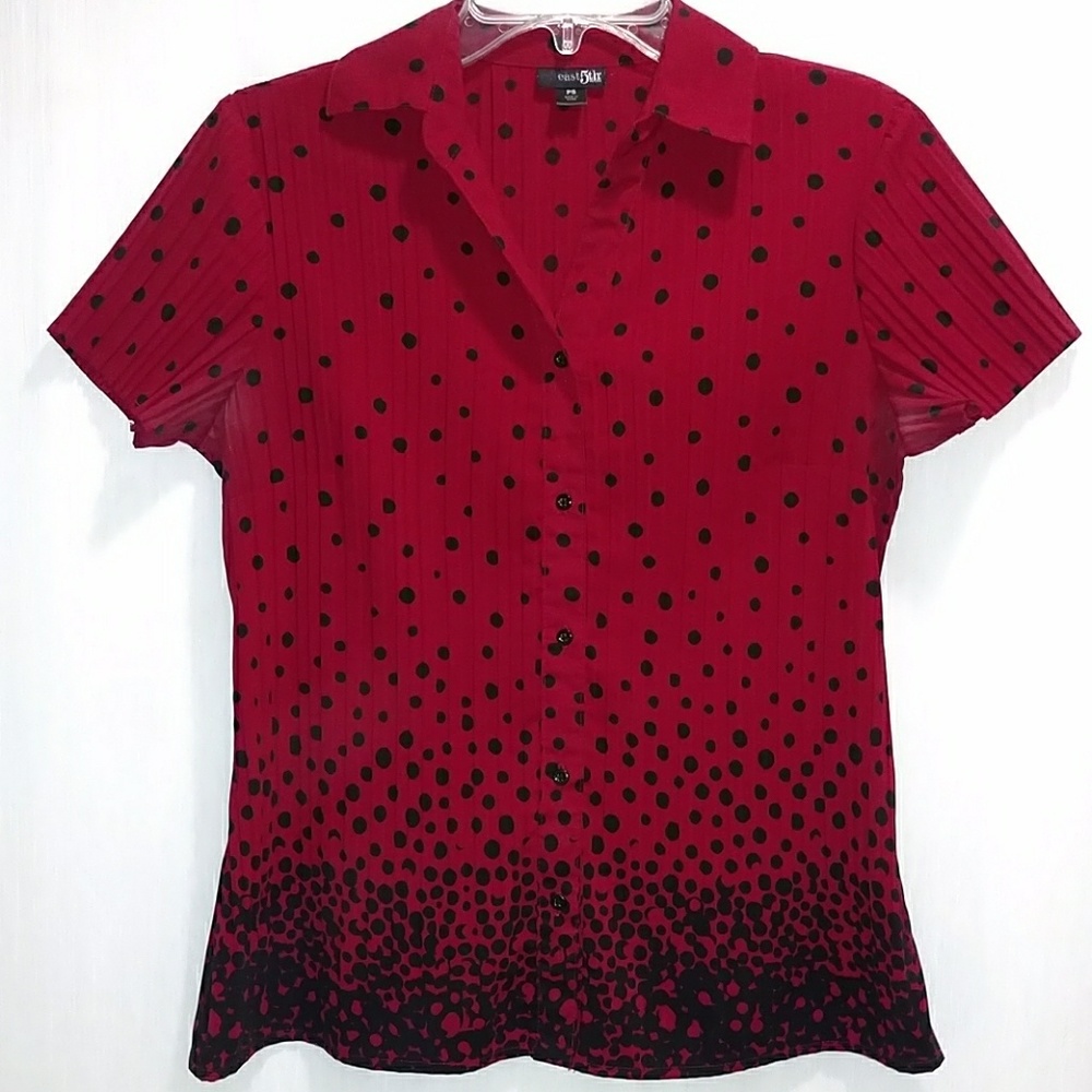 SOLD Women's petite red button down shirt